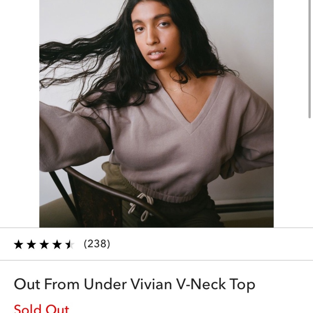 V neck cropped long sleeve